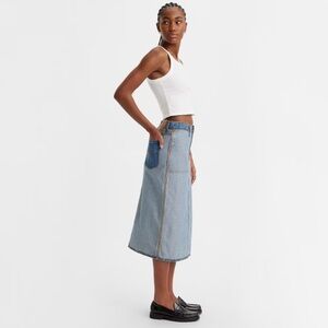 Reversible Levi’s two-tone denim midi skirt, 30